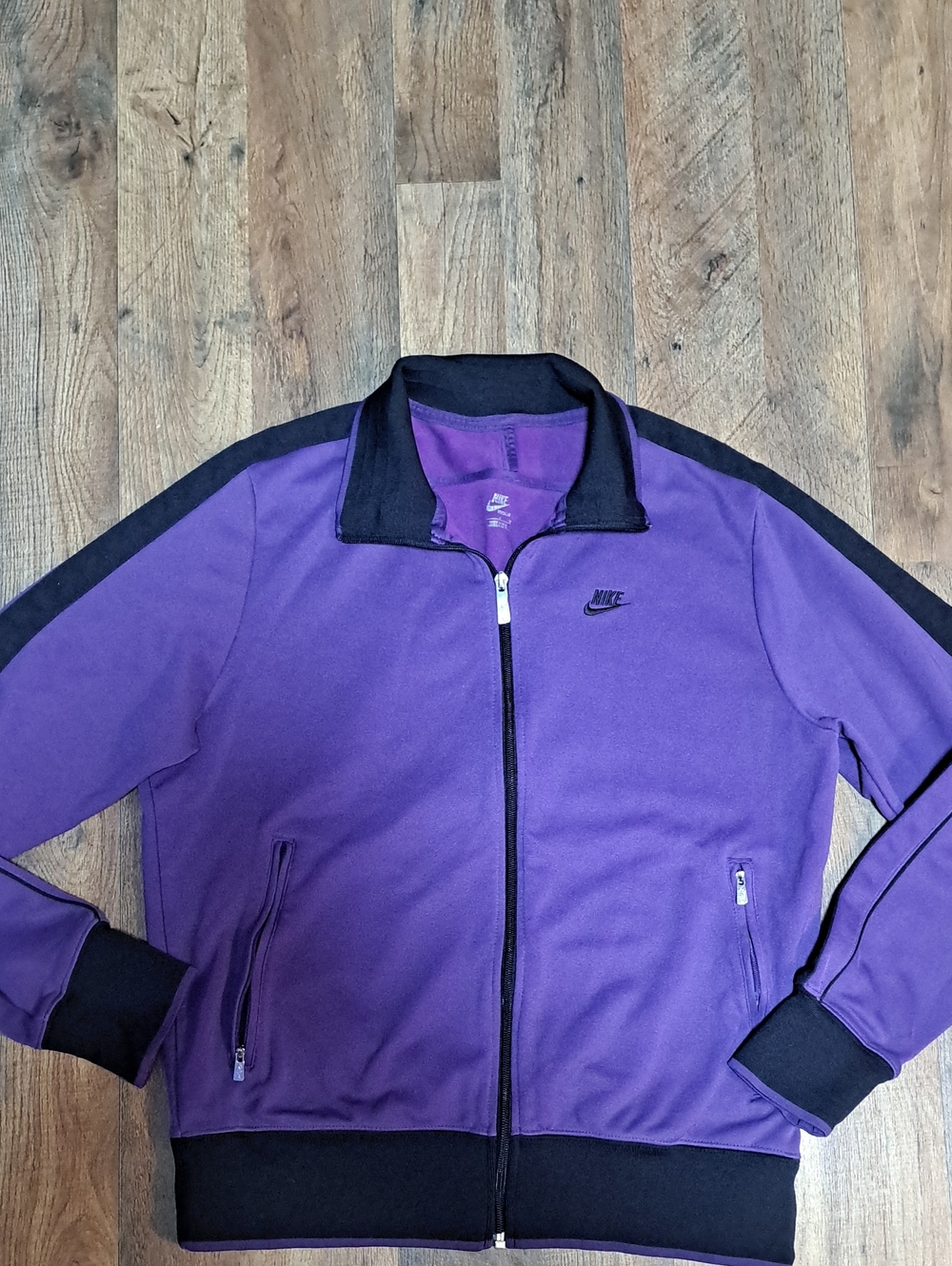 Nike Purple and Black Full-Zip Track Jacket Size Medium